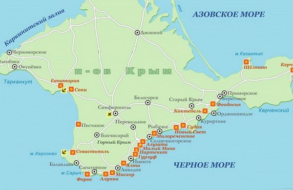 Побережье Черного моря карта для отдыха